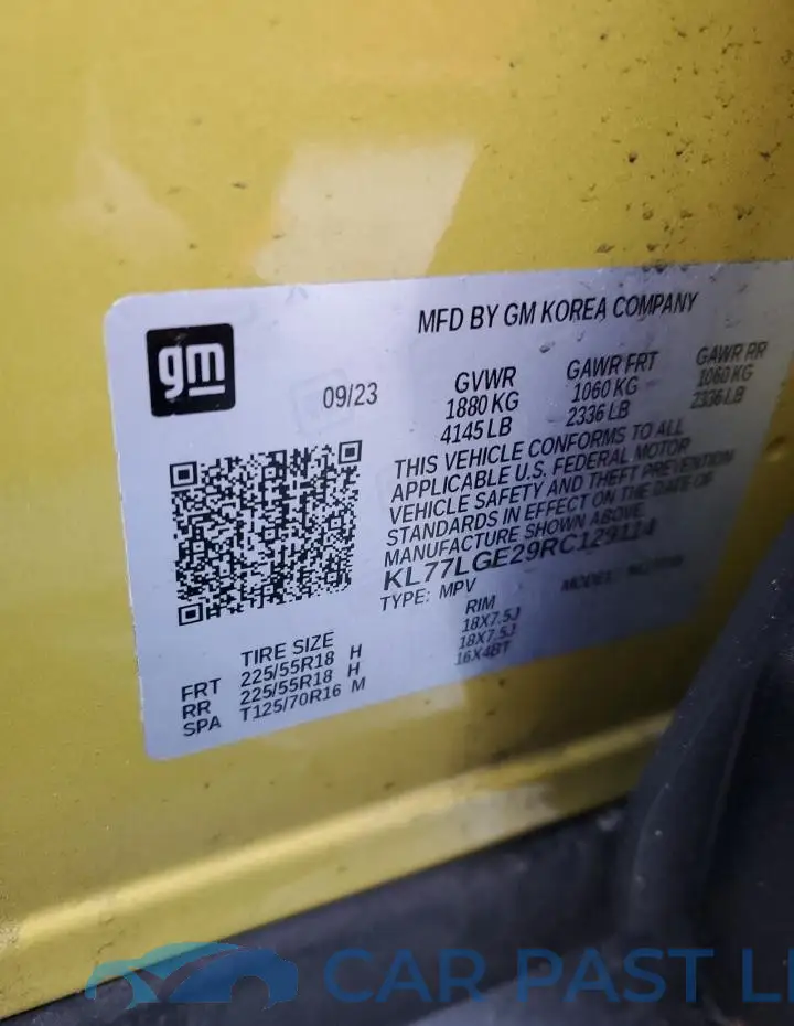 KL77LGE29RC129114# 12