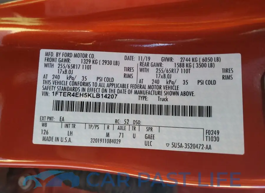 1FTER4EH5KLB14207# 12