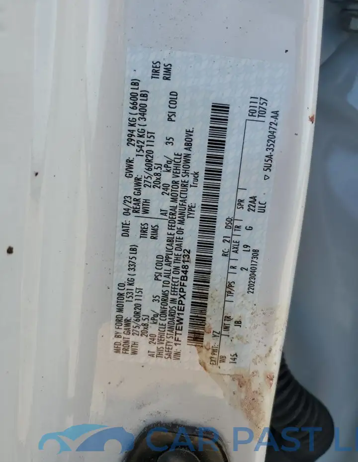 1FTEW1EPXPFB48132# 12