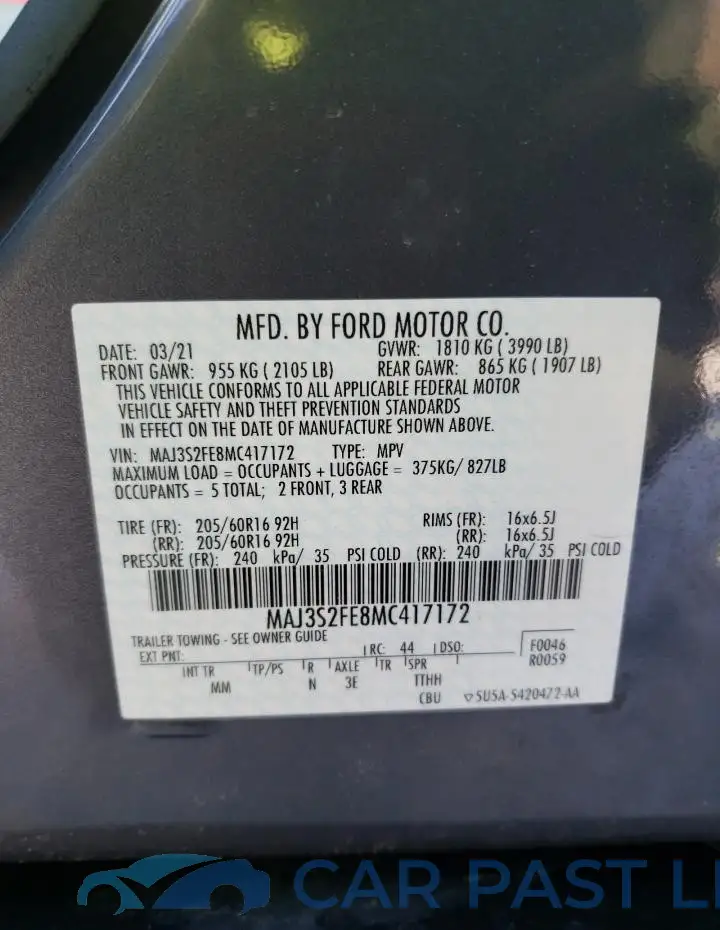 MAJ3S2FE8MC417172# 13