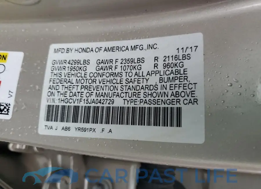 1HGCV1F15JA042729# 12