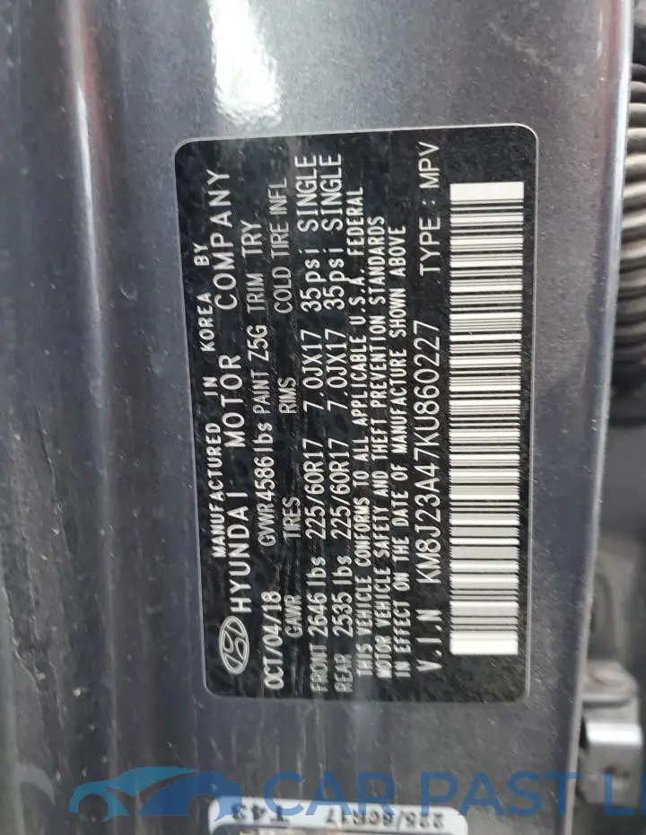 KM8J23A47KU860227# 13