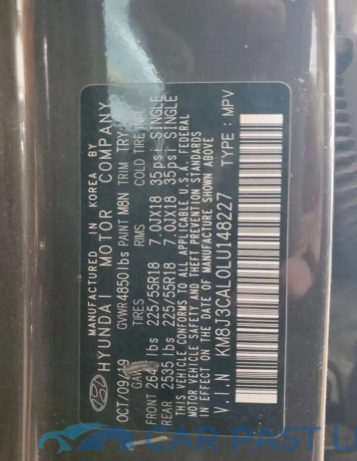 KM8J3CAL0LU148227# 12