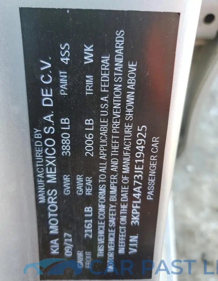 3KPFL4A73JE194925# 12