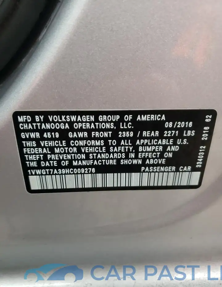 1VWGT7A39HC009276# 13