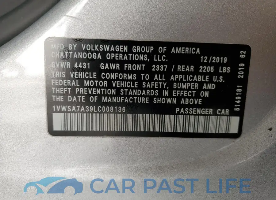 1VWSA7A39LC008136# 13