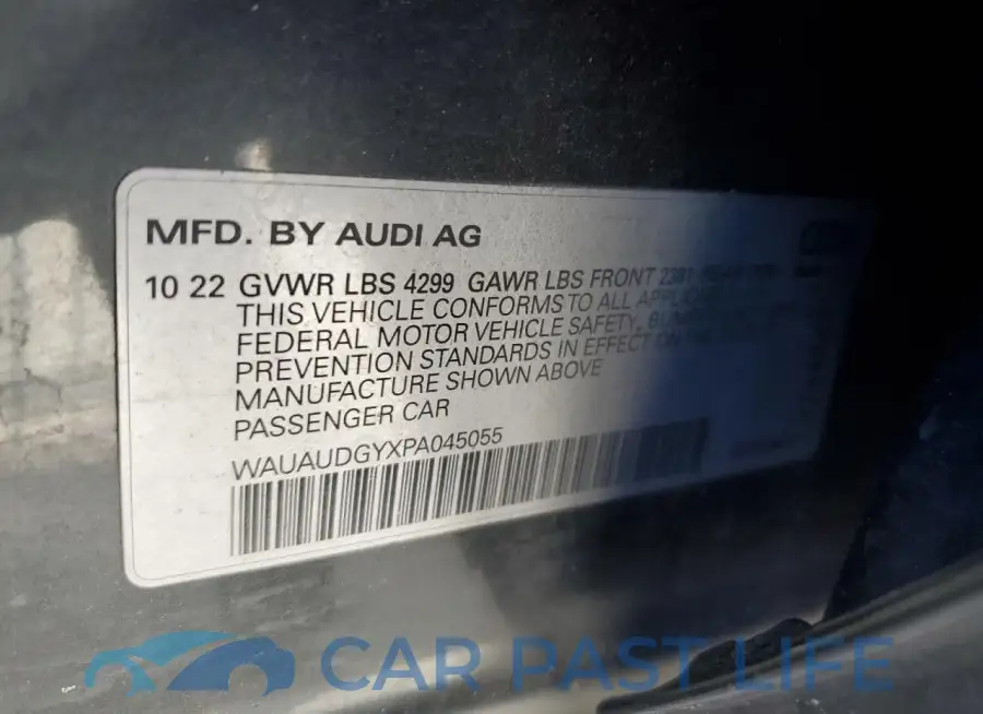 WAUAUDGYXPA045055# 13
