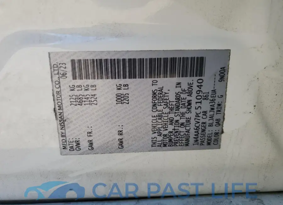 1N4AA6CV7PC510940# 12
