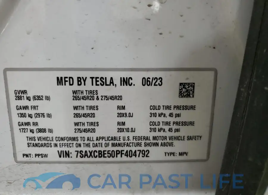 7SAXCBE50PF404792# 14