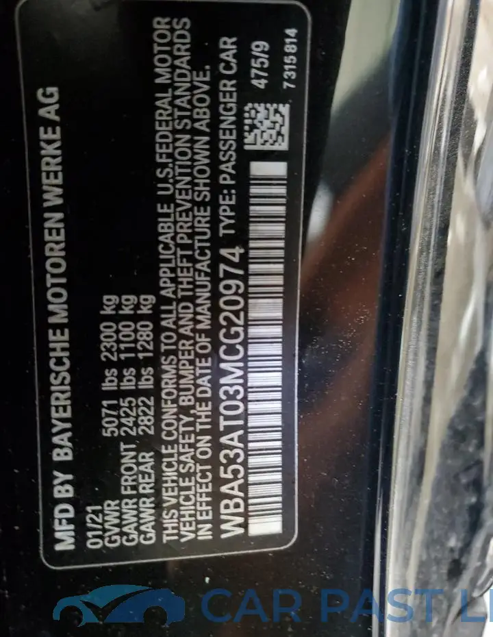 WBA53AT03MCG20974# 13