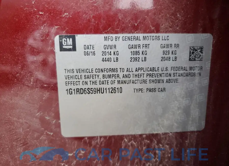 1G1RD6S59HU112610# 12