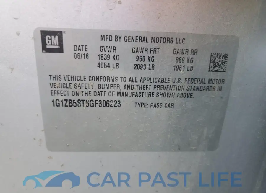 1G1ZB5ST6GF306223# 12