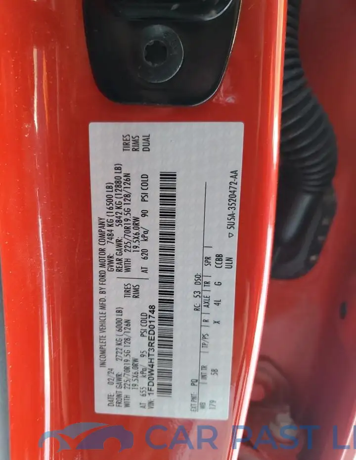 1FD0W4HT3RED01748# 10