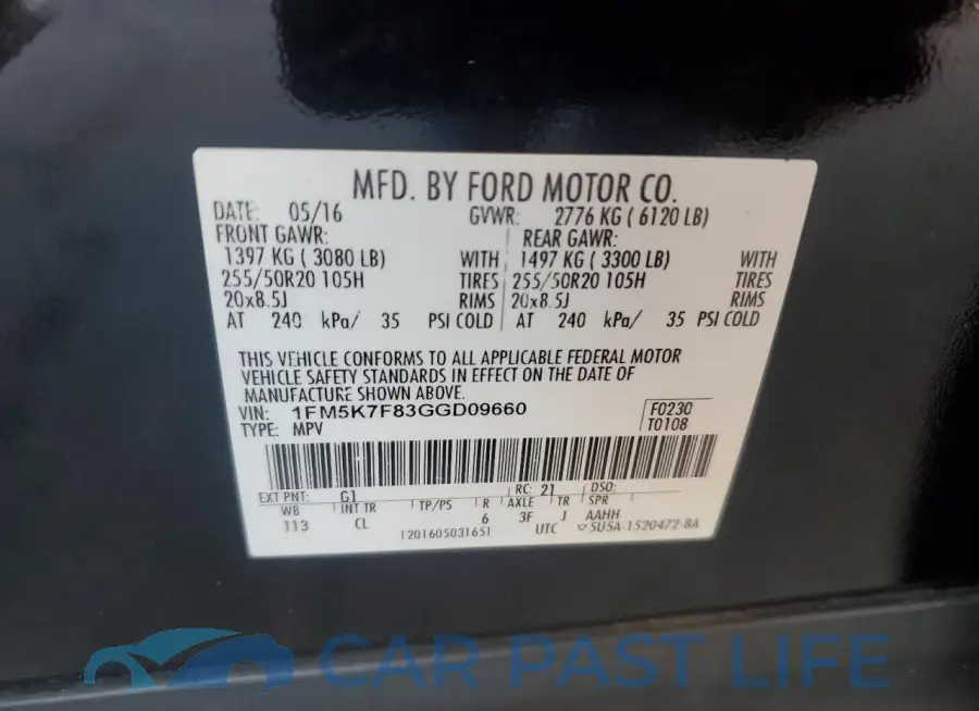 1FM5K7F83GGD09660# 13