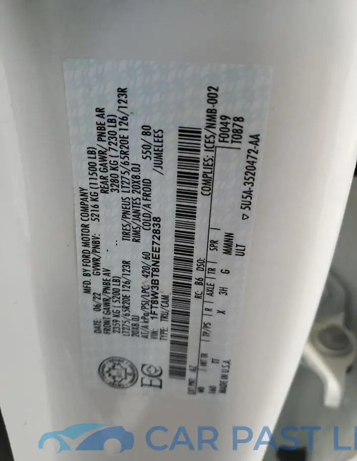 1FT8W3BT8NEE72838# 13
