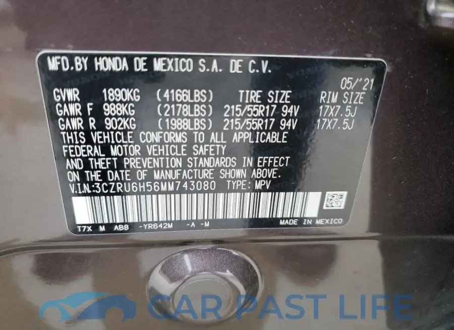 3CZRU6H56MM743080# 13