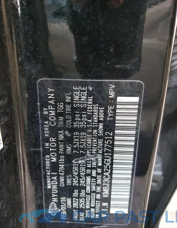 KM8J3CA25GU177512# 14