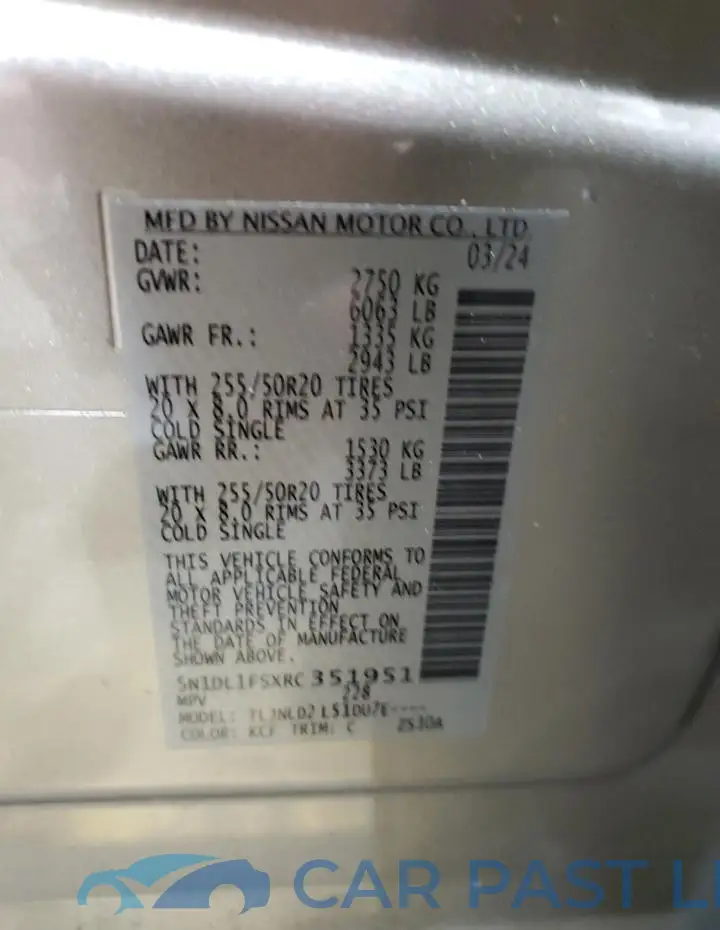 5N1DL1FSXRC351951# 14