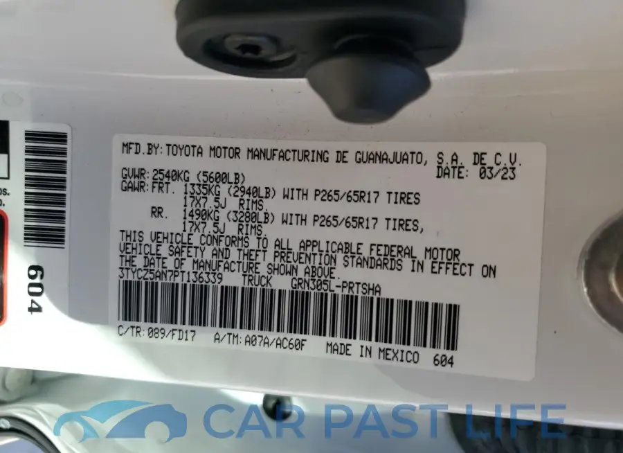 3TYCZ5AN7PT136339# 12