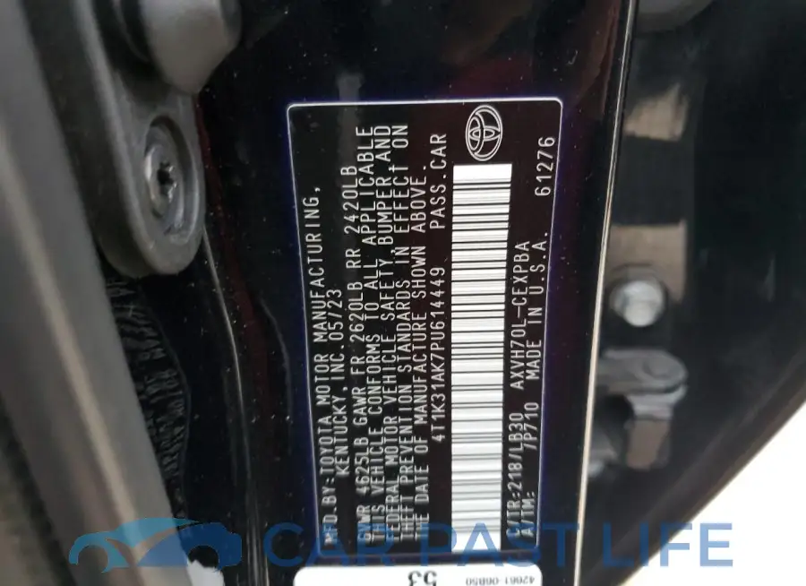 4T1K31AK7PU614449# 13
