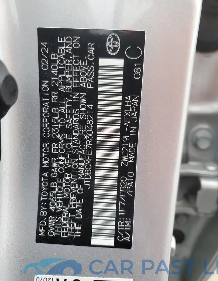 JTDBCMFE7R3048214# 13