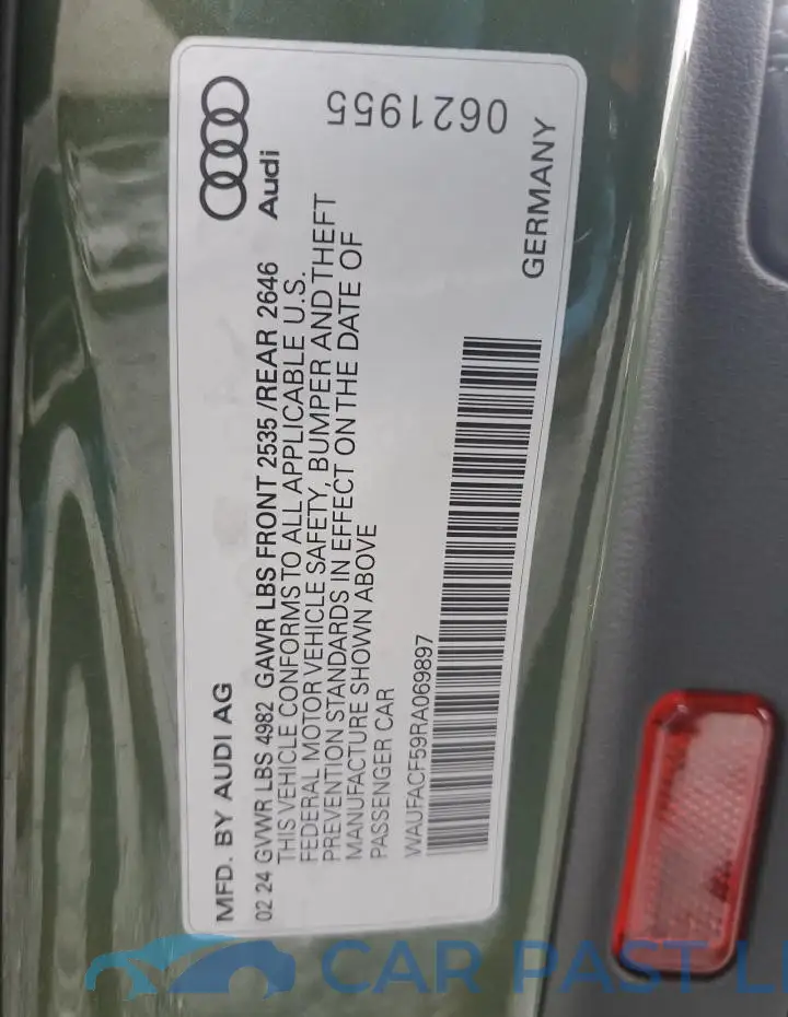 WAUFACF59RA069897# 12