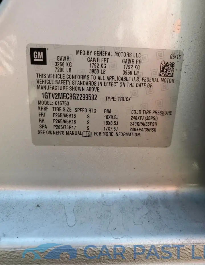 1GTV2MEC8GZ299592# 12