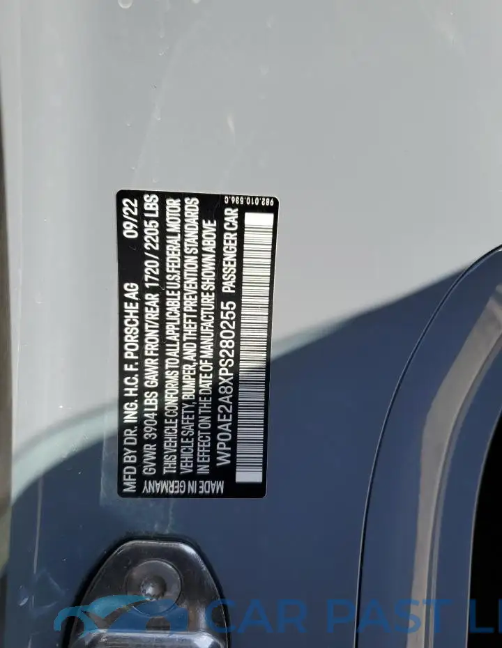 WP0AE2A8XPS280255# 12