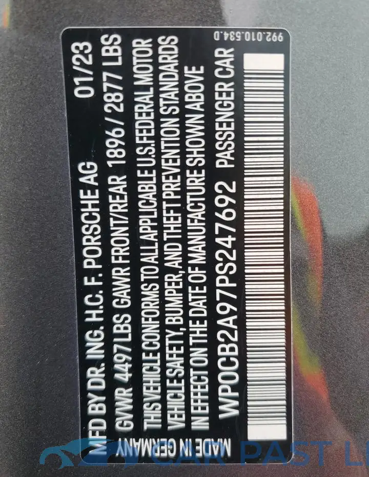 WP0CB2A97PS247692# 13