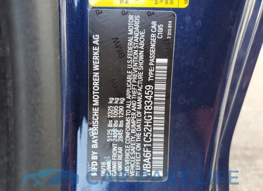 WBA6F1C52HGT83459# 12