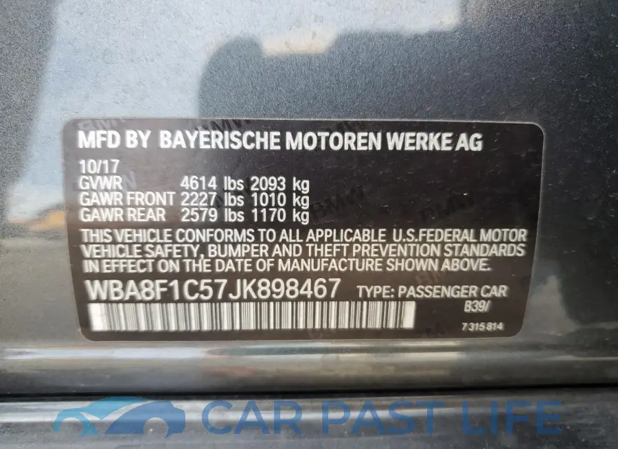 WBA8F1C57JK898467# 12