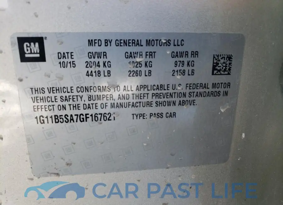 1G11B5SA7GF167621# 12