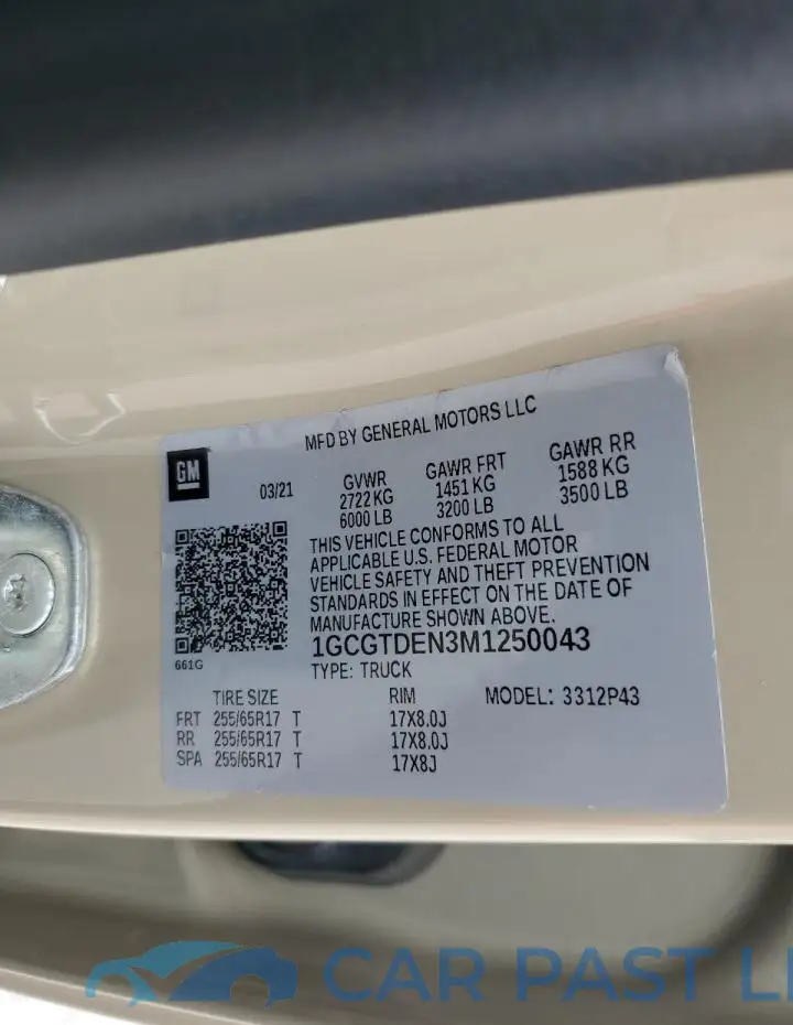 1GCGTDEN3M1250043# 12