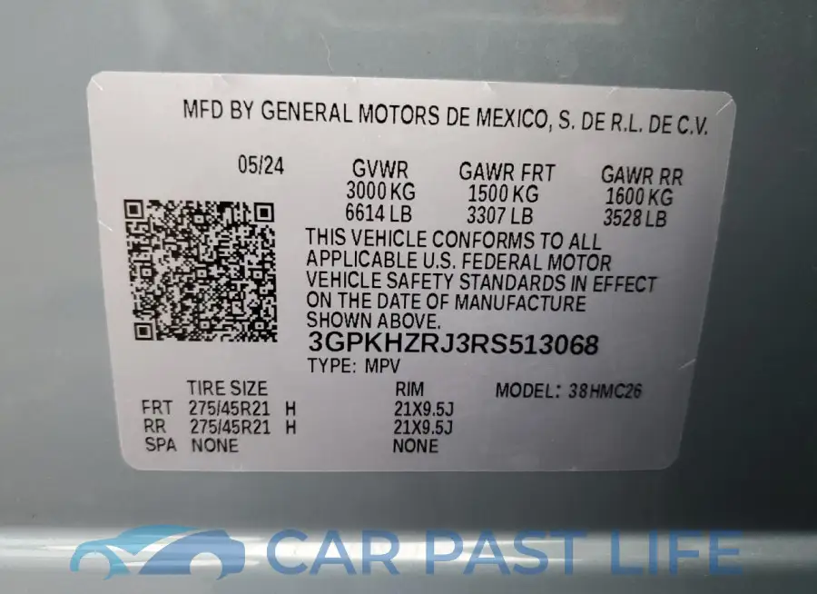 3GPKHZRJ3RS513068# 13