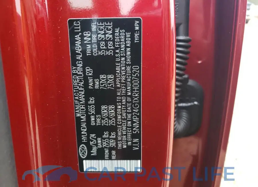 5NMP24G1XRH007520# 14