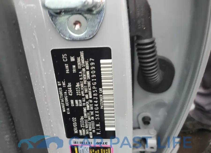 5XXG44J85PG190997# 12