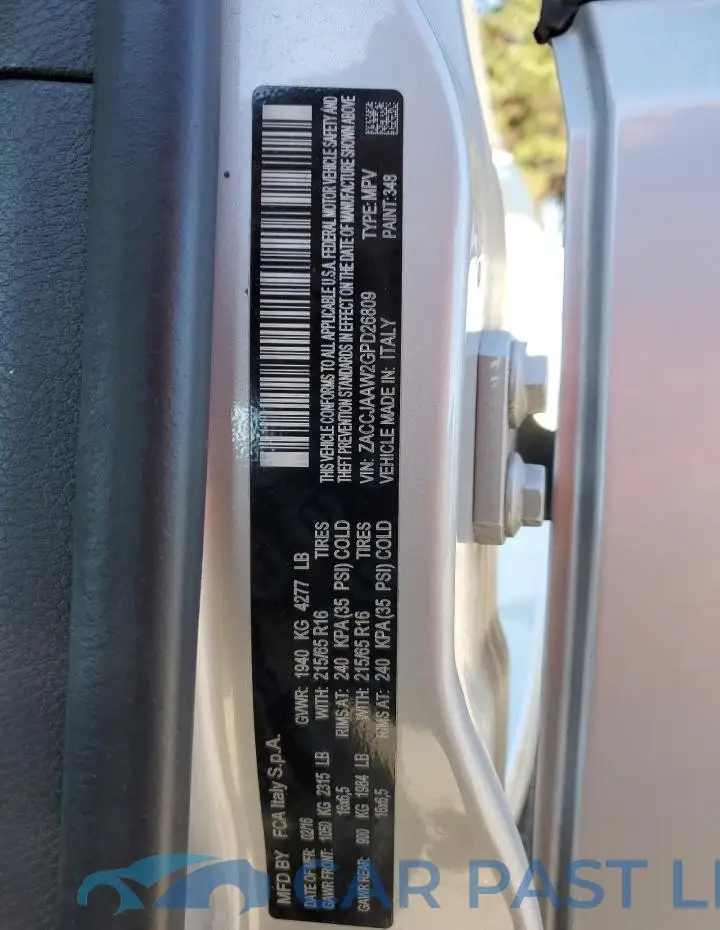 ZACCJAAW2GPD26809# 13