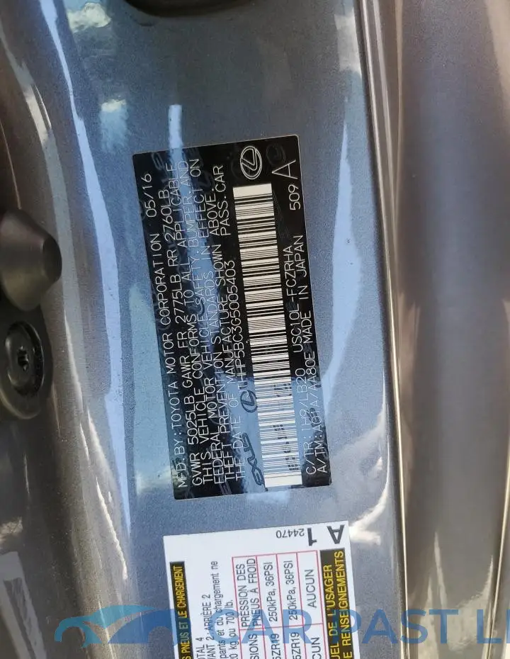 JTHHP5BC3G5005403# 12