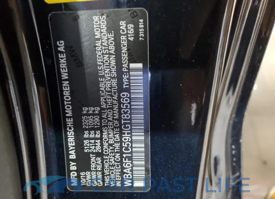 WBA6F1C59HGT83569# 12