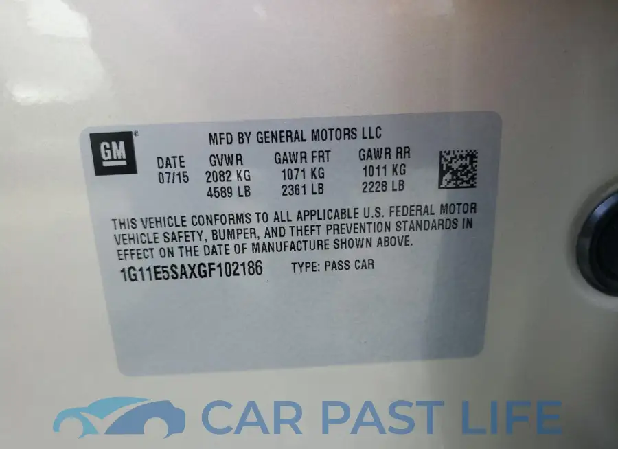 1G11E5SAXGF102186# 12