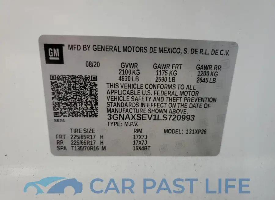 3GNAXSEV1LS720993# 10
