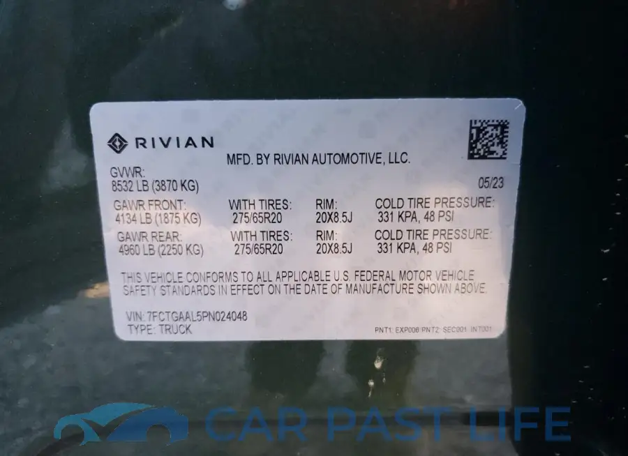 7FCTGAAL5PN024048# 12