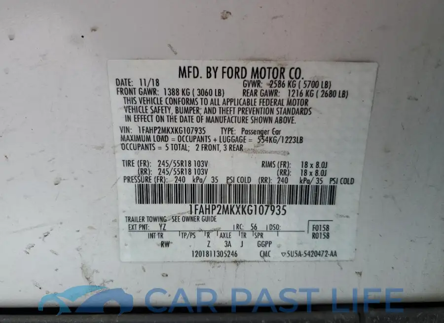 1FAHP2MKXKG107935# 12