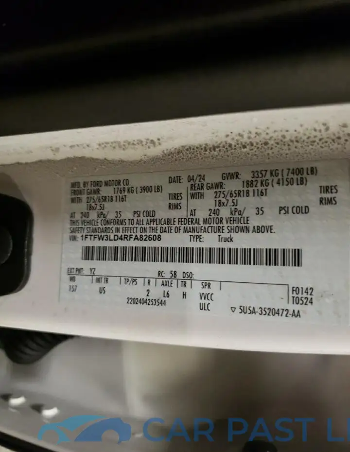1FTFW3LD4RFA82608# 12