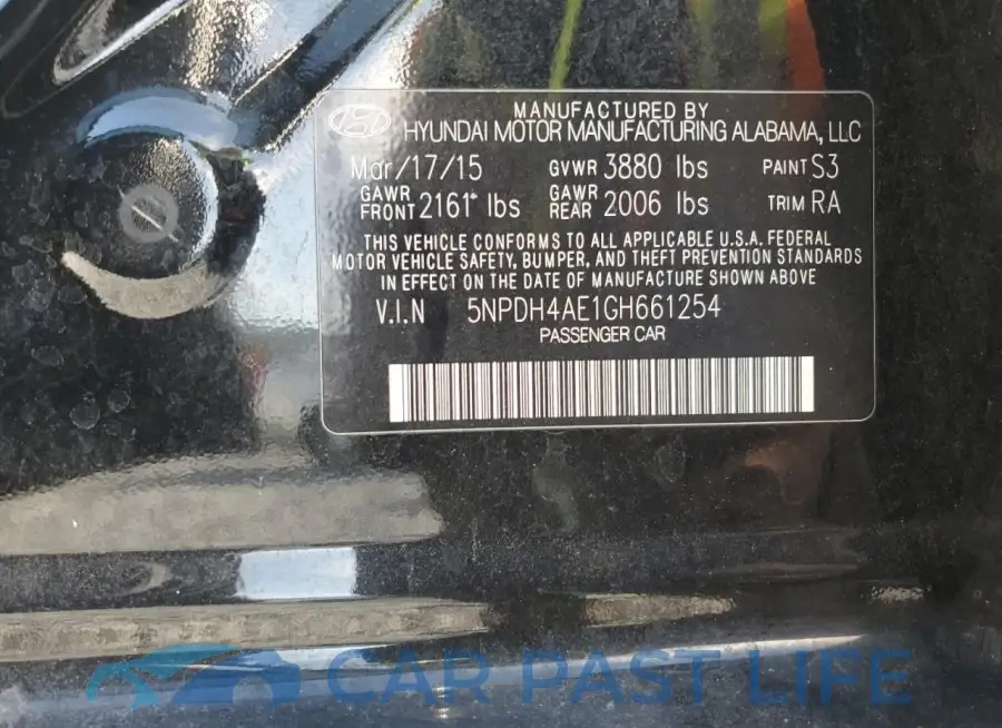 5NPDH4AE1GH661254# 12