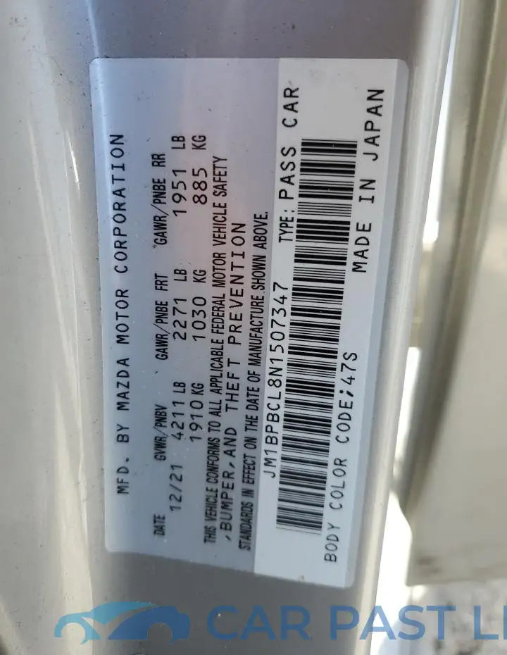 JM1BPBCL8N1507347# 12