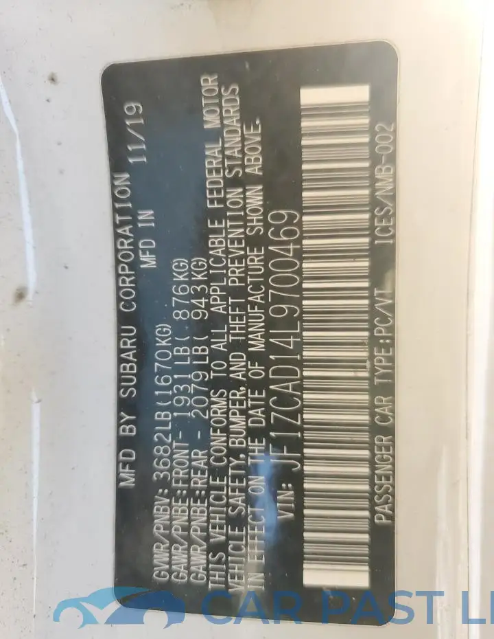 JF1ZCAD14L9700469# 12