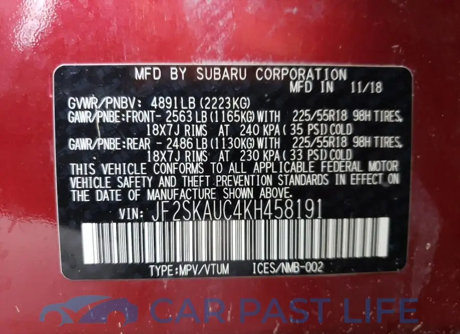 JF2SKAUC4KH458191# 14