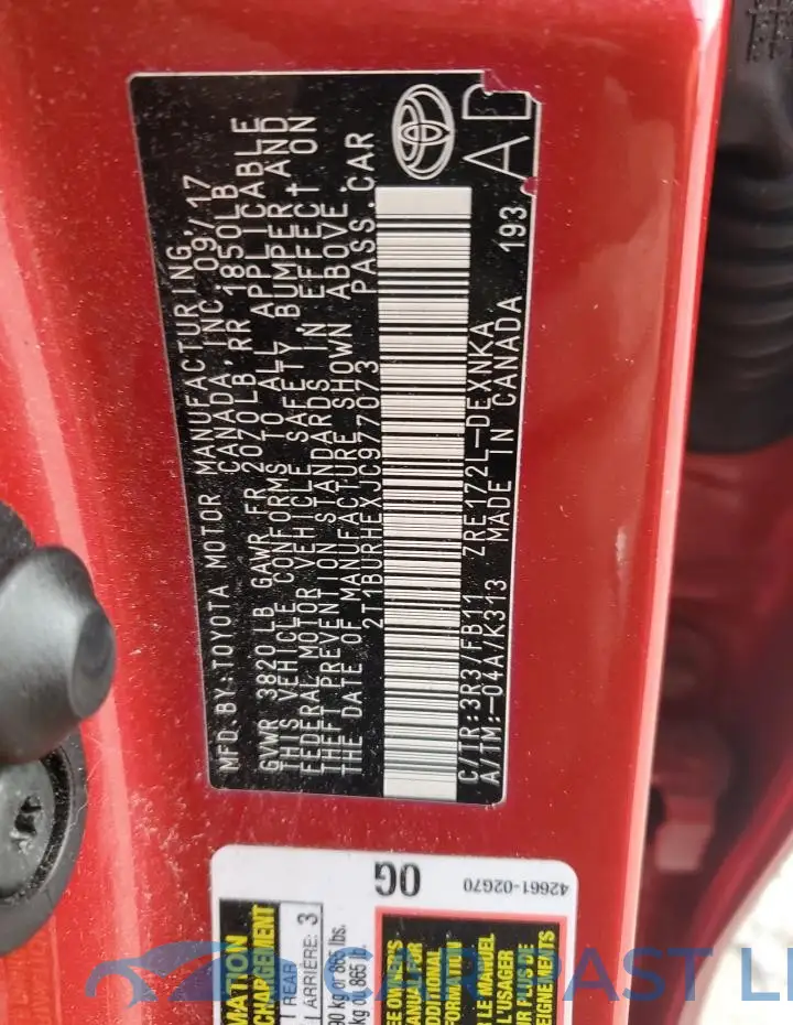2T1BURHEXJC977073# 13