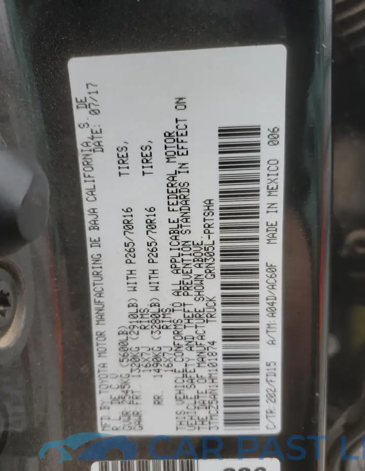 3TMCZ5AN1HM101874# 13